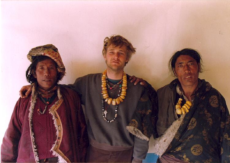 Me selling amber in Tibet, 1992